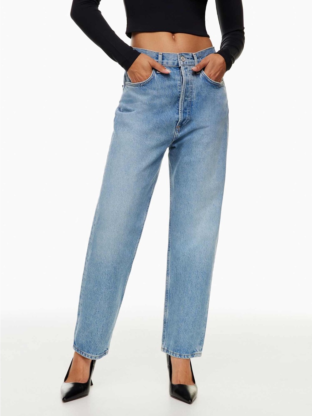 AGOLDE 90s Crop Light Wash High Rise Straight Leg Jeans Size 32